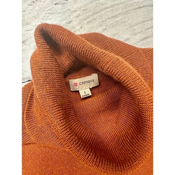 Woman's Cremieux Wool Blend Turtleneck Tunic Sweater Dress in Rust Size Small - Picture 6 of 10